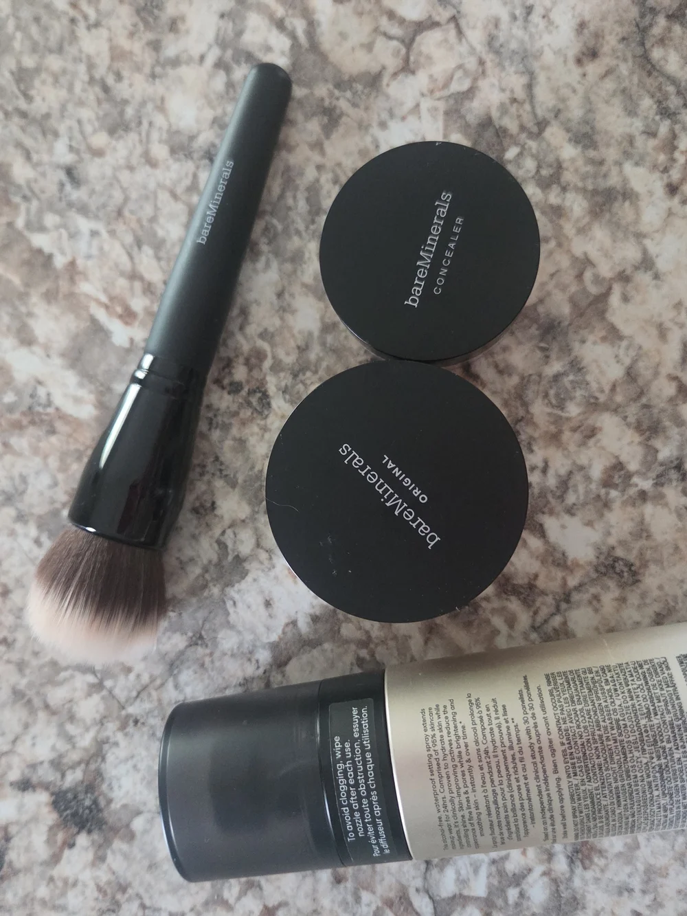bareMinerals Foundation, Conclearer, Setting Spray & Brush